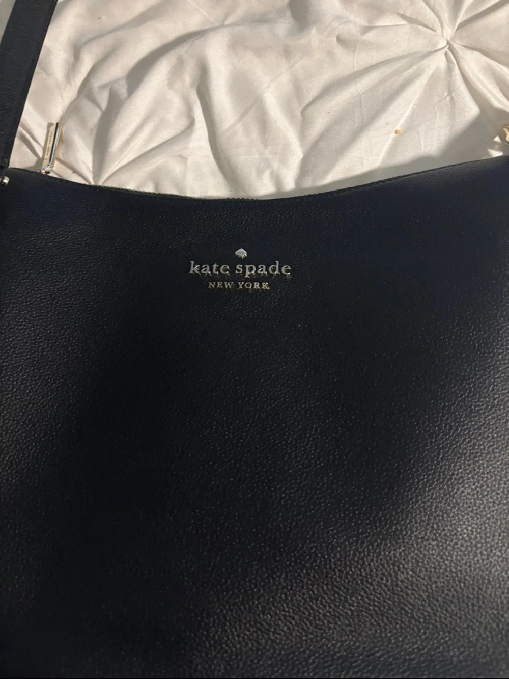 kate spade Black Leather Shoulder Bag with Gold Hardware